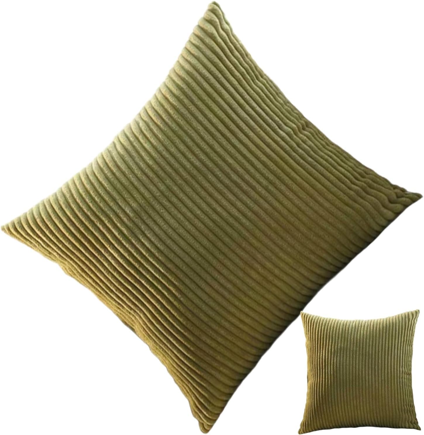 Housse de coussin en velours côtelé 40x40 cm lot de 2 pièces beige W17 pour canapé