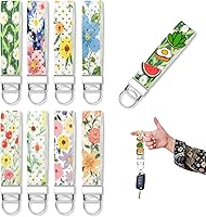 Eiscrgela 8PC Floral Felt Pin Display Keychains - Portable Rectangular Charms for Backpacks, Badges & Brooches