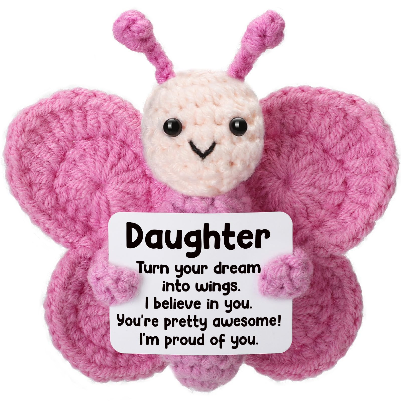 Weming Daughter Gifts from Mom Dad, Crochet Butterfly for Teen Girl from Mother Father, Best for Graduation, Birthday, Christmas Stocking Stuffers, Easter, Valentines, Mother's Day
