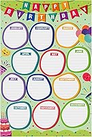 Vista 1 de WhatSign Tabla de cumpleaños para el aula, póster de feliz cumpleaños, calendario de cumpleaños para pared, reutilizable, tablón de anuncios