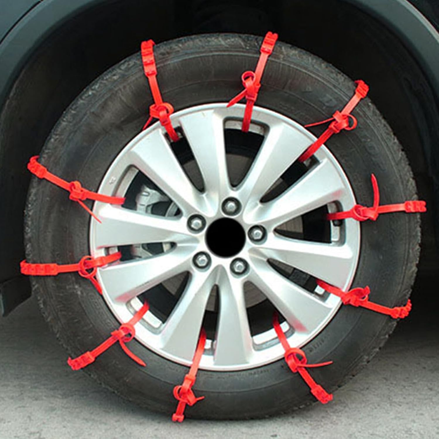 10pcs Car Tire Cable Chains Anti-skid Plastic Snow Chains for Passenger Cars Emergency Traction on Snow and Mud