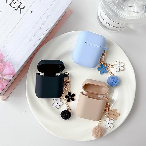 Miniatura 5 de Bonita funda para Airpods de 21 generación para niñas y mujeres, con llavero de flores y kit de limpieza, funda protectora de silicona suave para