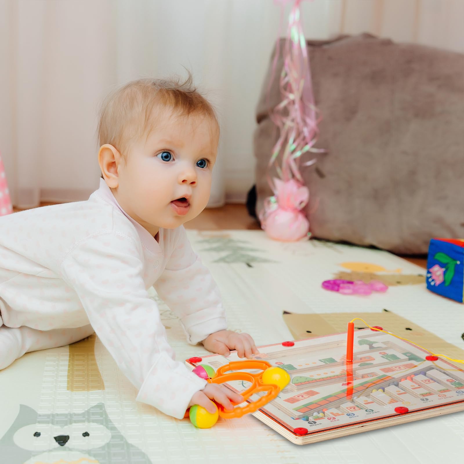 Montessori zabawka od 2, 3, 4, 5, 6 lat, magnetyczna gra labirynt kolory, nauka sortowania, gry dla dzieci od 2 do 6 lat