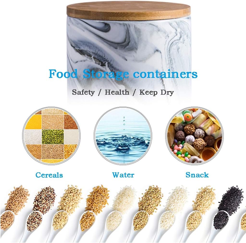 FIDEMM ふた付き食品貯蔵容器気密性Bpaフリー大型セラミック陶器シリアルコンテナーキャニスタークッキージャーキッチンパントリー