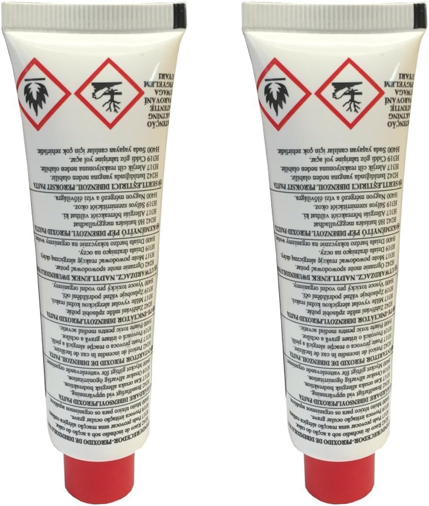 Hardener (PACK OF 2) 40g Tube Red for 2K Body fillers, Fibreglass repair fillers, Resins.