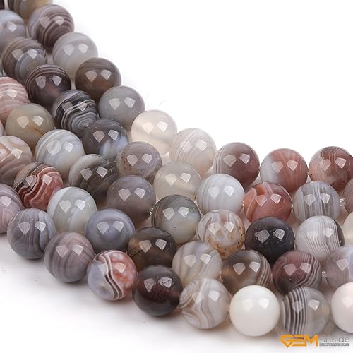 Miniatura 328 de GEM-Inside - Cuentas sueltas de piedra de lava negra natural de 0.315 in para hacer joyas, 15 pulgadas Cordierita de grado A