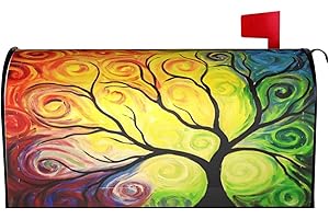 Protection and Design: Colorful Rainbow Tree of Life Magnetic Mailbox Wraps