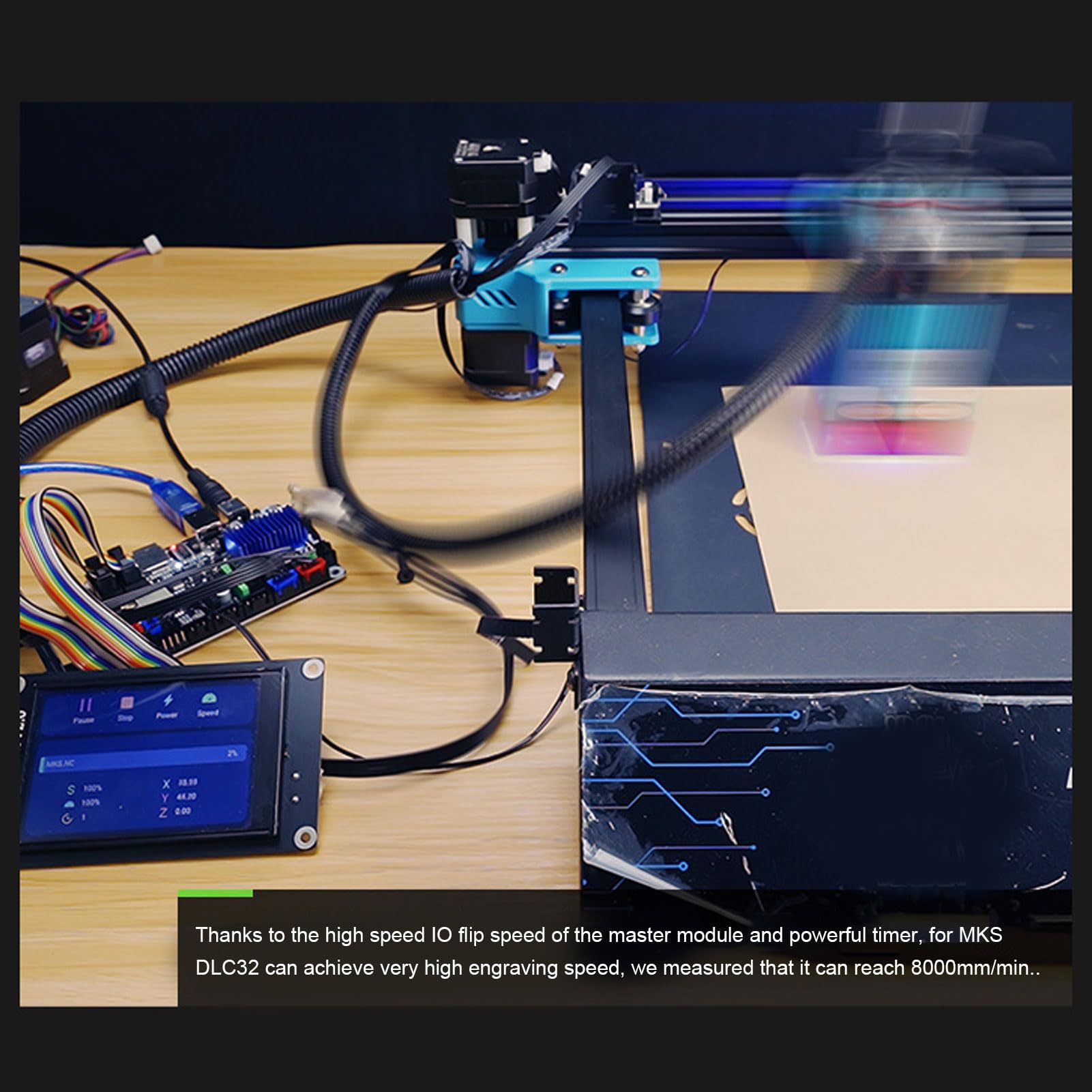 Scheda di Controllo della Stampante 3D MKS DLC32 V2.1 Scheda di Controllo a 32 Bit con WiFi 2.4 Pollici TS24 R V2.1 Scheda Principale della Macchina per Incisione Touch, per 3D Printer