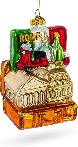 Roma Italia - Adorno de Navidad de cristal de viaje