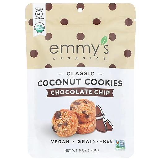 Emmy's Organics Organic Chocolate Chip Coconut Cookies, 6 oz