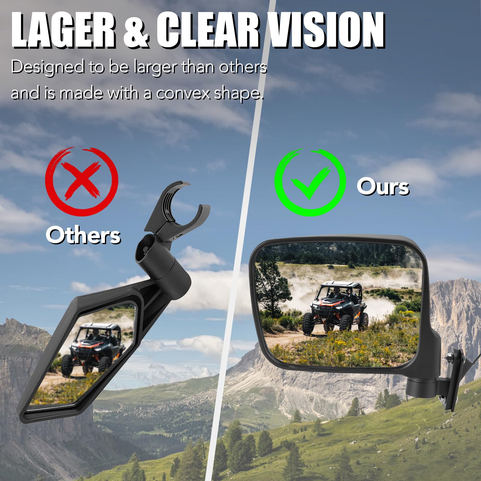 Espejos Retrovisor Laterales Utv Para Polaris Rzr | Cuotas Sin Interés