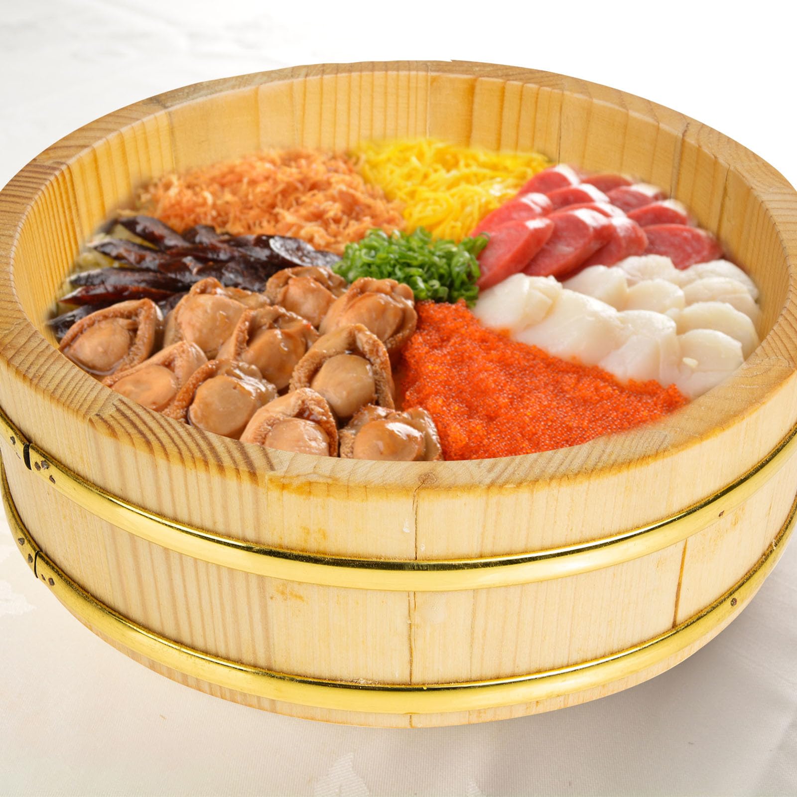 Bol rond Hangiri en bois pour sushis et mélange de riz - Léger et facile à nettoyer - Assiette de service traditionnelle japonaise pour bibimbap et préparation de riz