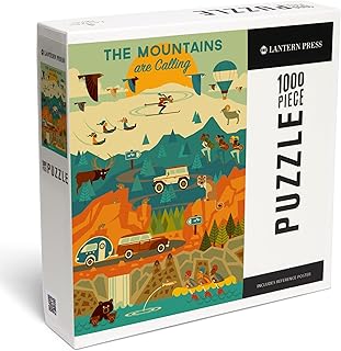 Lantern Press 1000 Piece Jigsaw Puzzle, The Mountains are Calling, Geometric