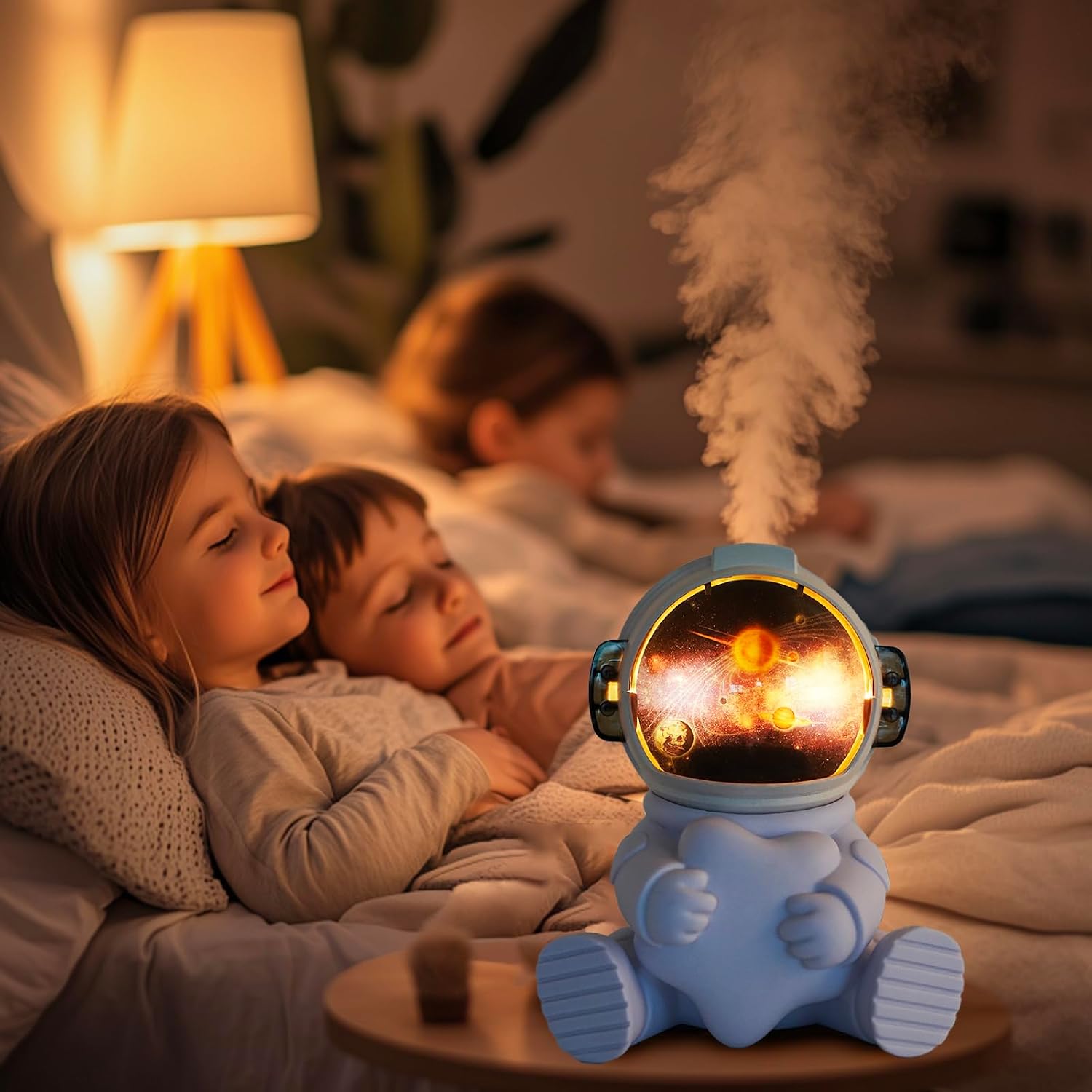 Astronaut Humidifier – Portable Mini Humidifier with LED Light, USB Powered for Bedroom, Office, Travel Use, Fun & Functional Air Freshener (Astronaut humidifier with Star)