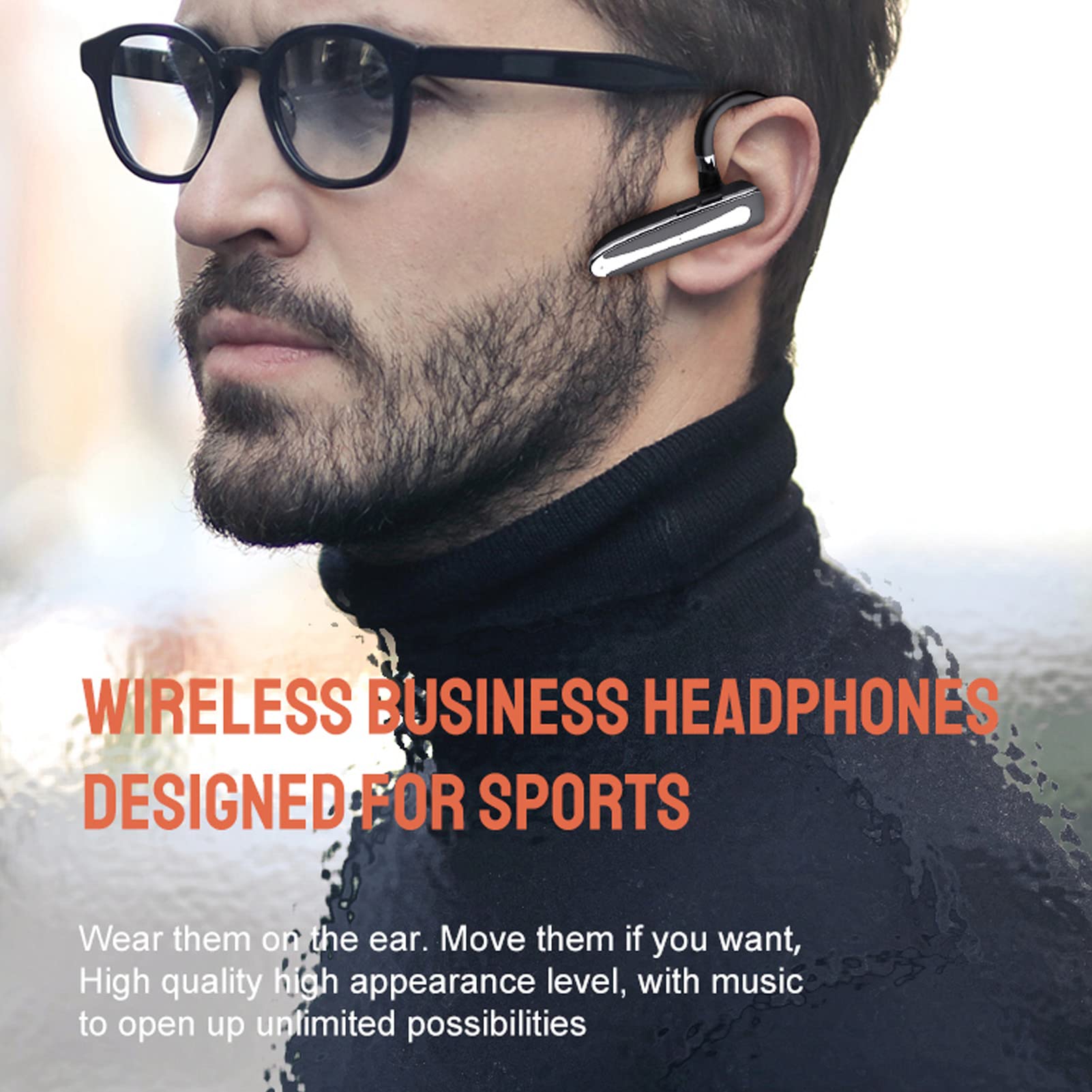 Auricolari Sportivi con Custodia di Ricarica, Auricolari per Telefoni Cellulari con Cancellazione del Rumore, Vivavoce, Microfono Integrato, Auricolare Wireless a Orecchio Singolo per Guidare Sport