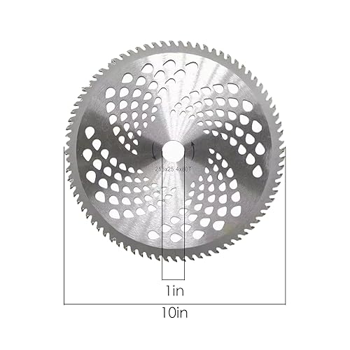 Miniatura 2 de Cuchillas cortadoras de cepillo de punta de carburo de 10 pulgadas x 80T, 2 juegos, 10 pulgadas, 80 dientes de acero inoxidable, cabeza de malezas,