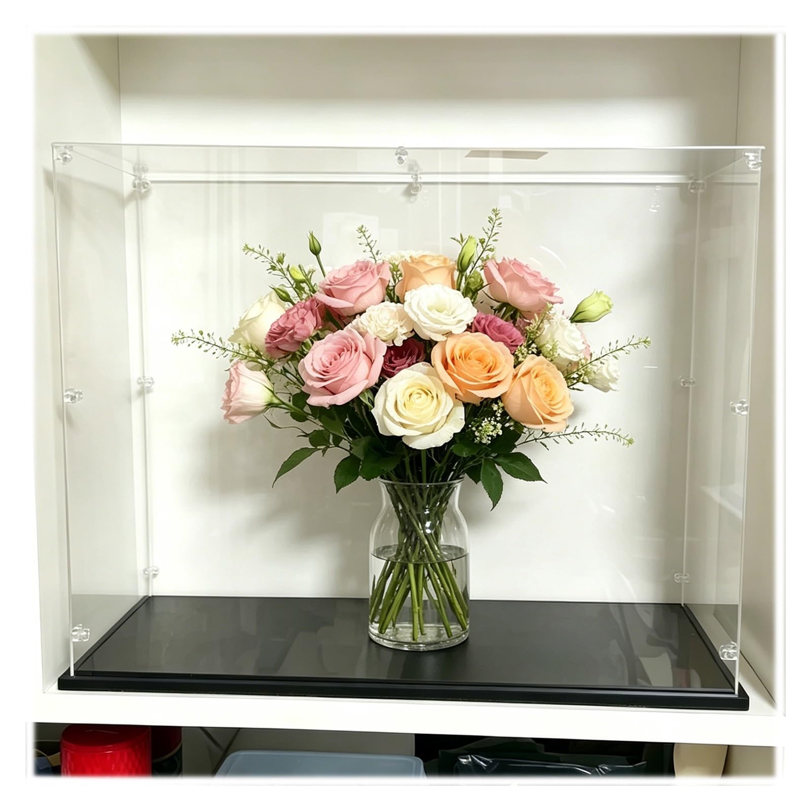 12x12x12 18x14x14 24x24x24 Inch Acrylic Display Case for Collectibles, Sturdy Countertop Acrylic Storage Bin Exhibit Case, Clear Rectangular Display Bin Box(35x35x35cm/14x14x14in)