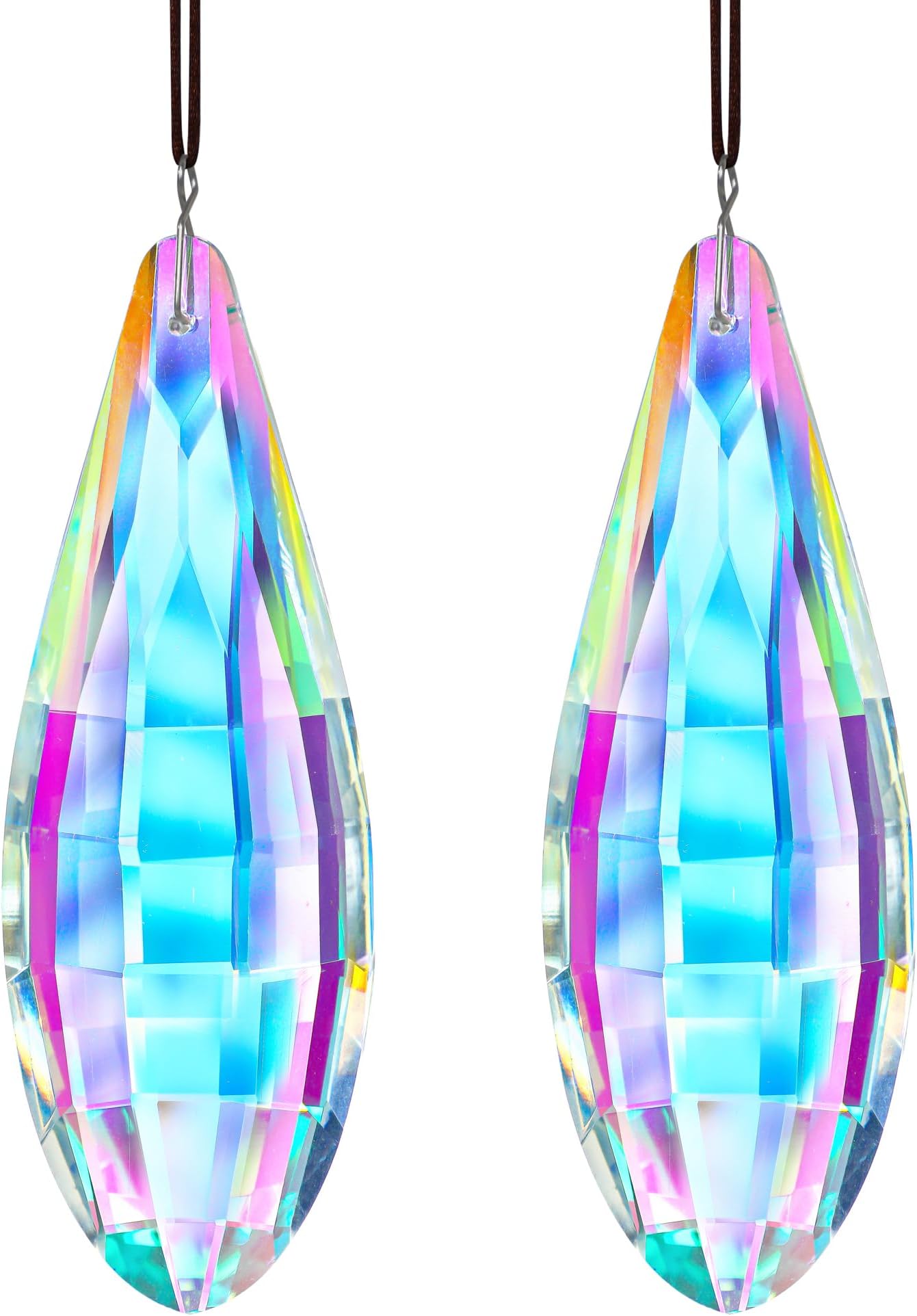 HDCRYSTALGIFTSPack 2,120mm Colorful Crystal Suncatchers Prisms Hanging Ornaments for Window Rainbow Maker Crystal Prisms Pendant Home Garden Decoration