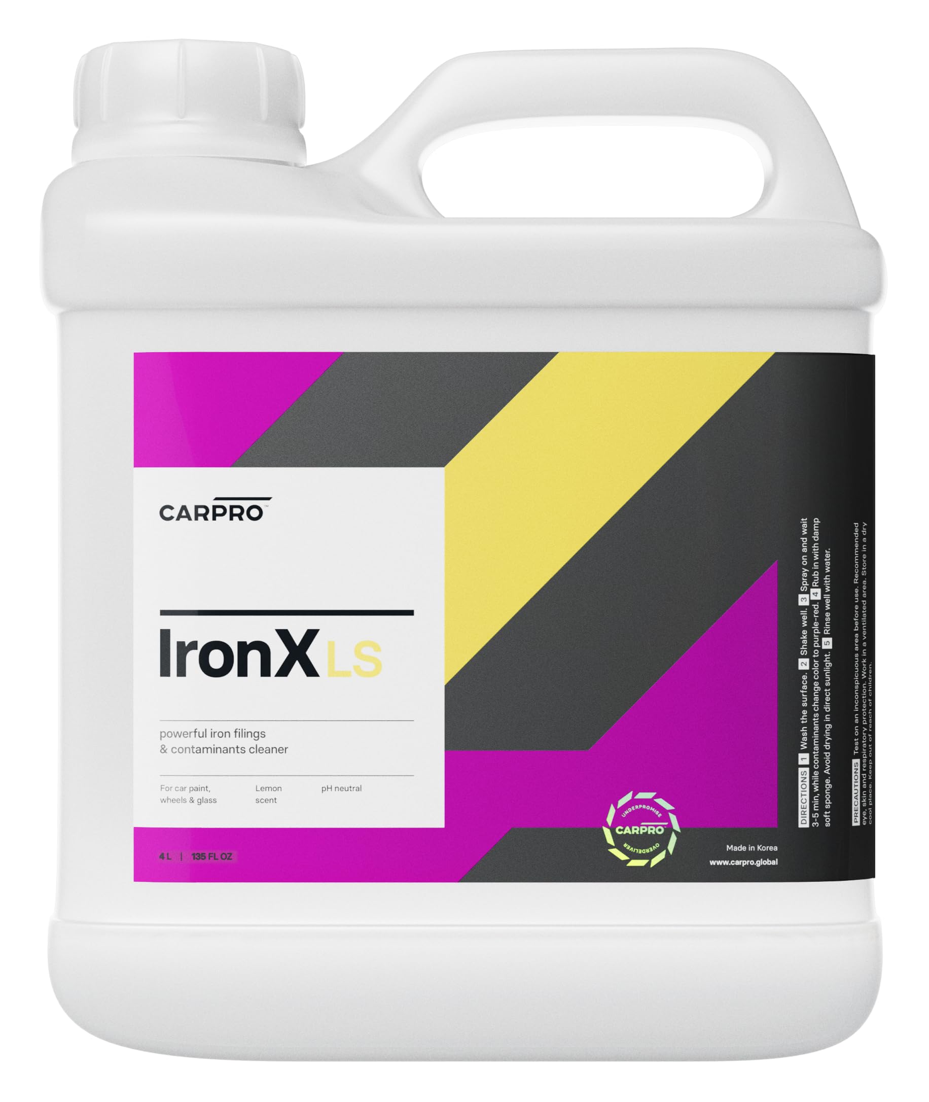 IronX Iron Remover: Lemon Scent - Stops Rust Spots and Pre-Mature Failure of the Clear Coat, Iron Contaminant Removal - 4 Liter Refill (135oz)