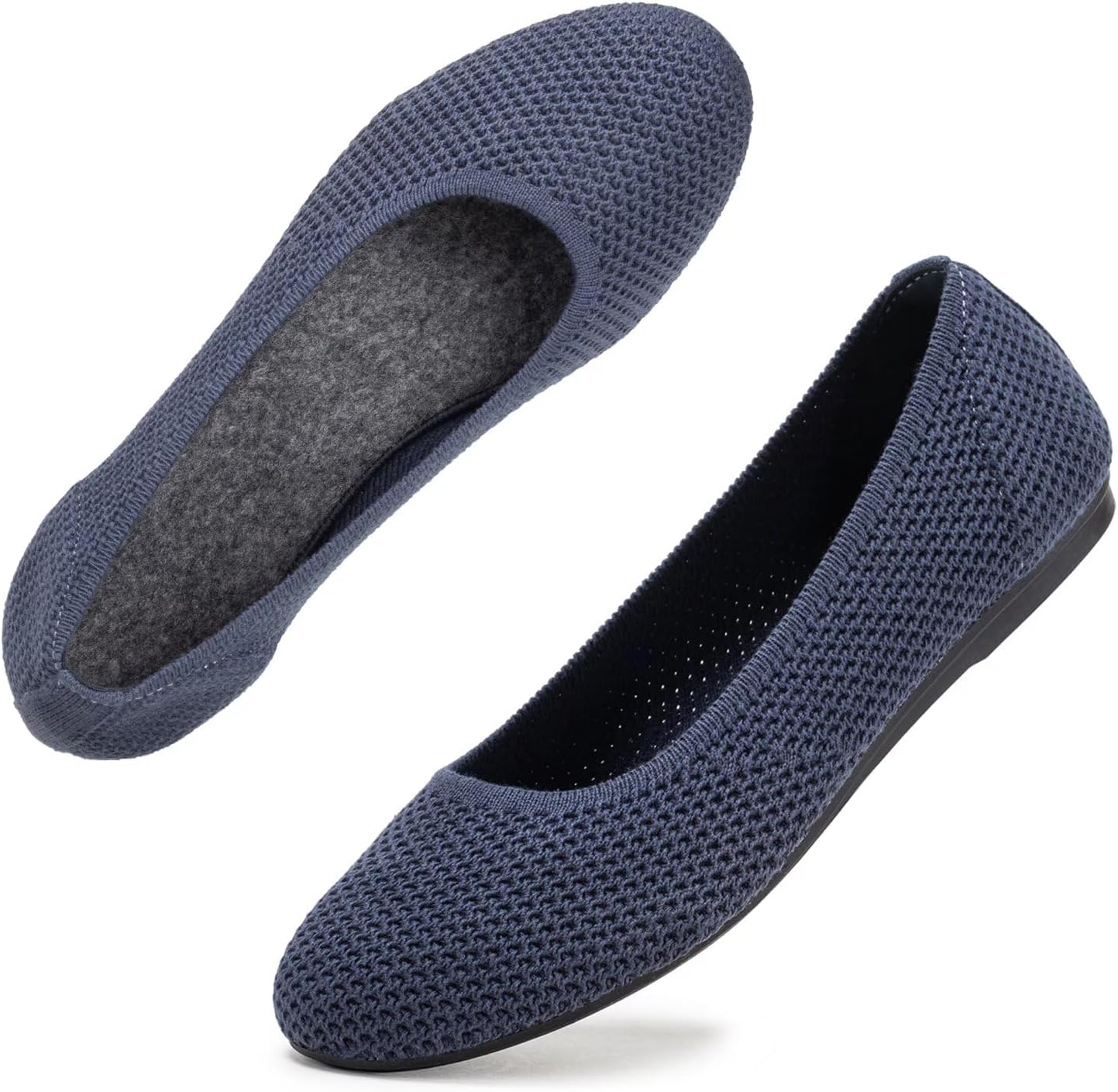 Frank Mully Women’s Ballet Flat Shoes Knit Dress Shoes Round Toe Slip On Ballerina Flats for Woman Low Wedge Comfort Soft - Image 6