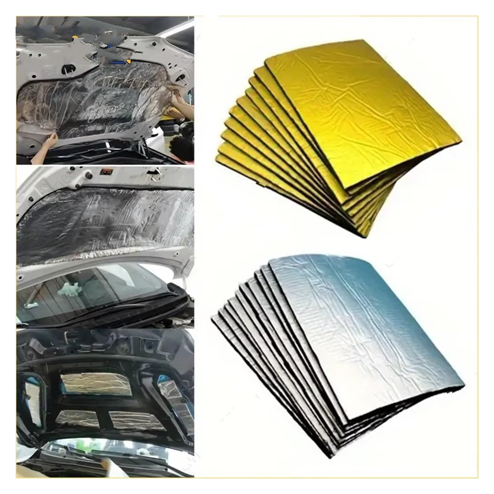 1-3 uds 500*800mm 2mm alfombrilla sonido para coche amortiguador aislamiento térmico acústico estera amortiguadora capó espuma celda cerrada Aislamiento térmico y acústico del capó
