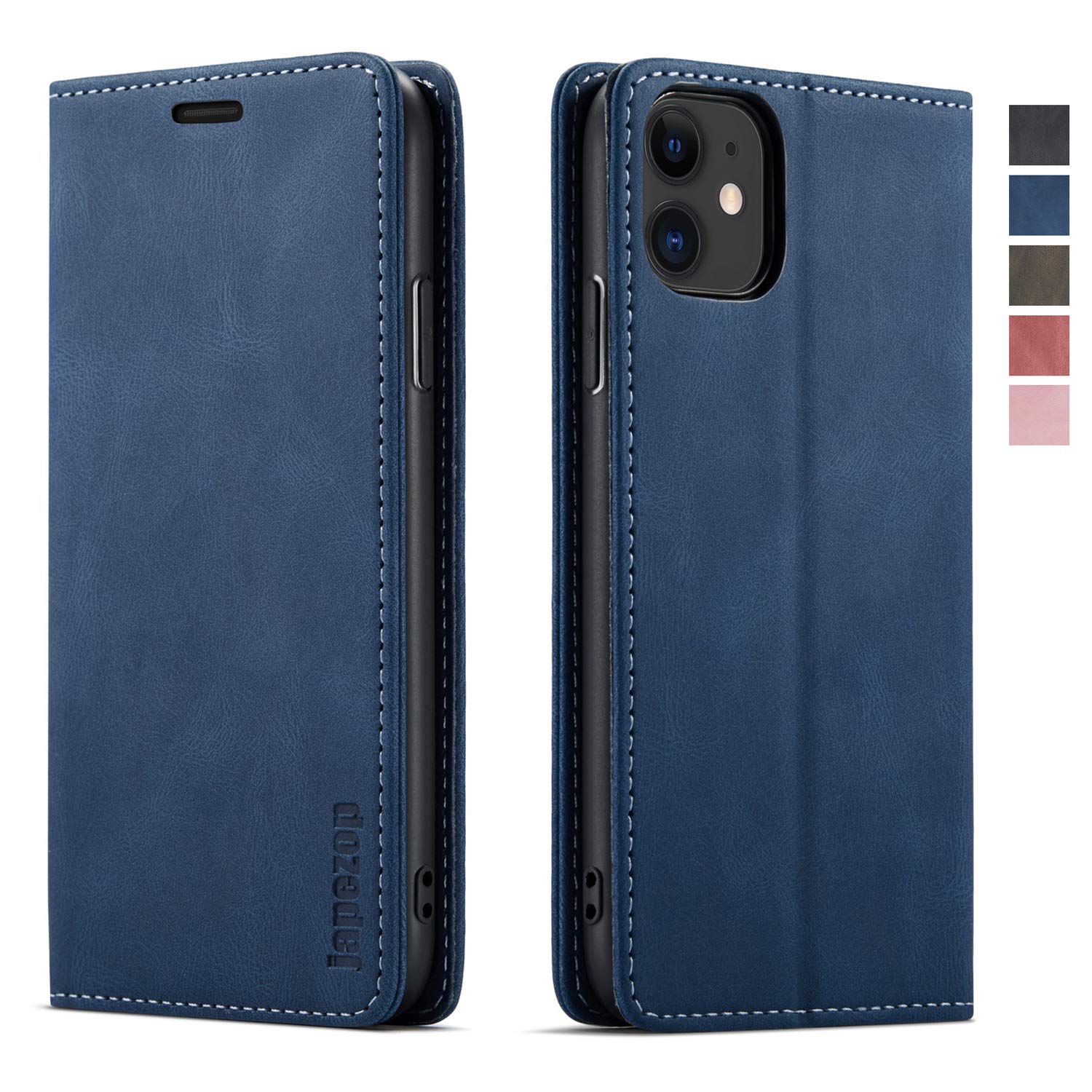 japezop Compatible with iPhone 11 Case,iPhone 11 Case Wallet with[RFID Blocking] Card Holder Kickstand, Leather Flip Wallet Case for iPhone 11 6.1 inch(Blue)