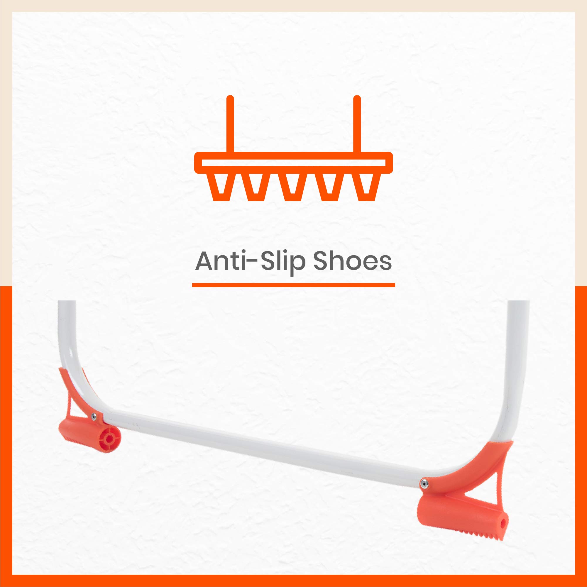 Bathla Mobidry Axis Large Foldable Cloth Drying Metal Stand with Hanger  Hooks Clip Bag