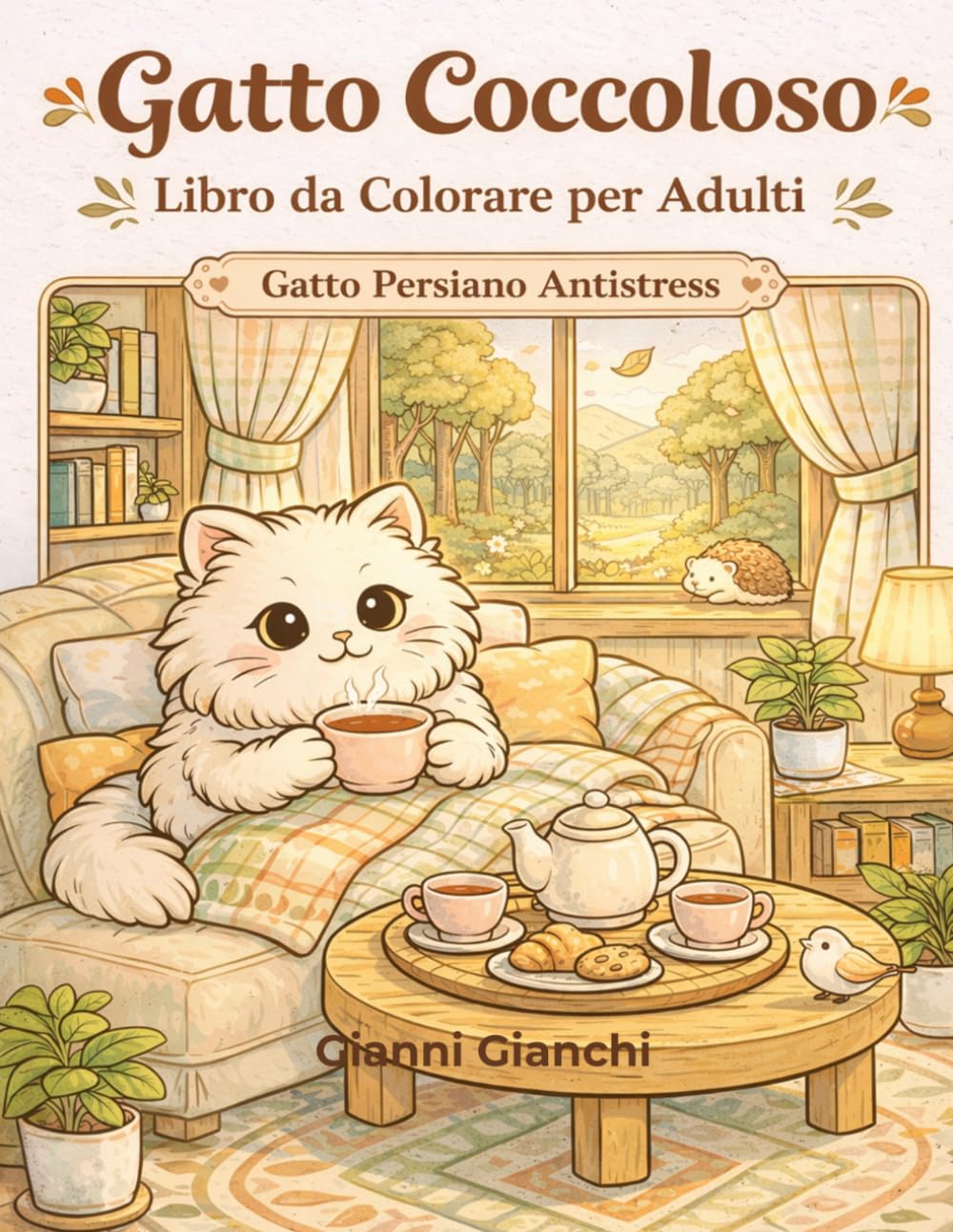 Gatto Coccoloso Libro da Colorare per Adulti: Un rilassante libro da colorare in stile cottagecore con gatti, con accoglienti scene di foresta, momenti di tè, atmosfere hygge e disegni antistress.