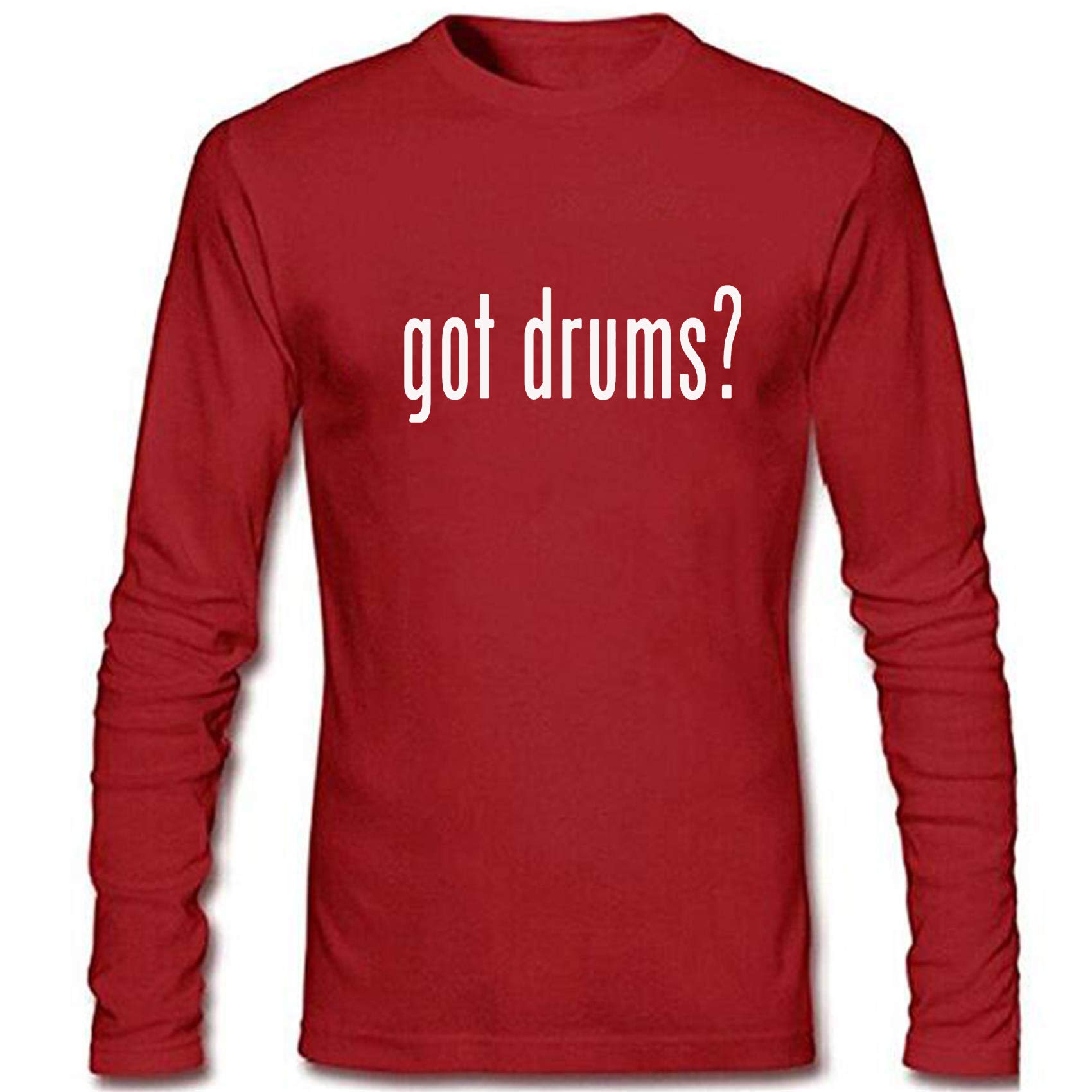 Men's Got Drums Letter Print Shirts (Red,M)