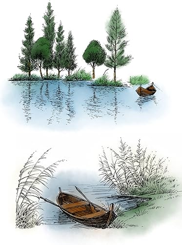 Vista 23 de Sello transparente de fondo de mar para hacer tarjetas, faro de Acción de Gracias, gato, nube, hierba, sello de goma transparente para decoración