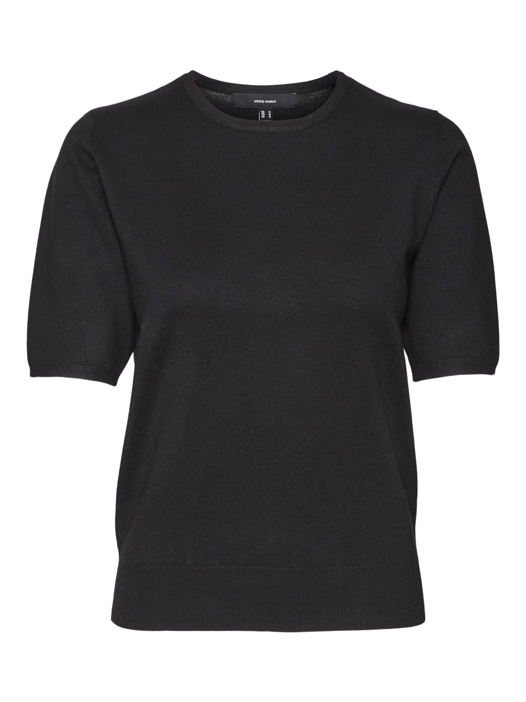 VERO MODA VMSILJE GA NOOS 2/4 O-hals pullover, zwart, L VERO MODA VMSILJE GA NOOS 2/4 O-hals pullover, zwart, L