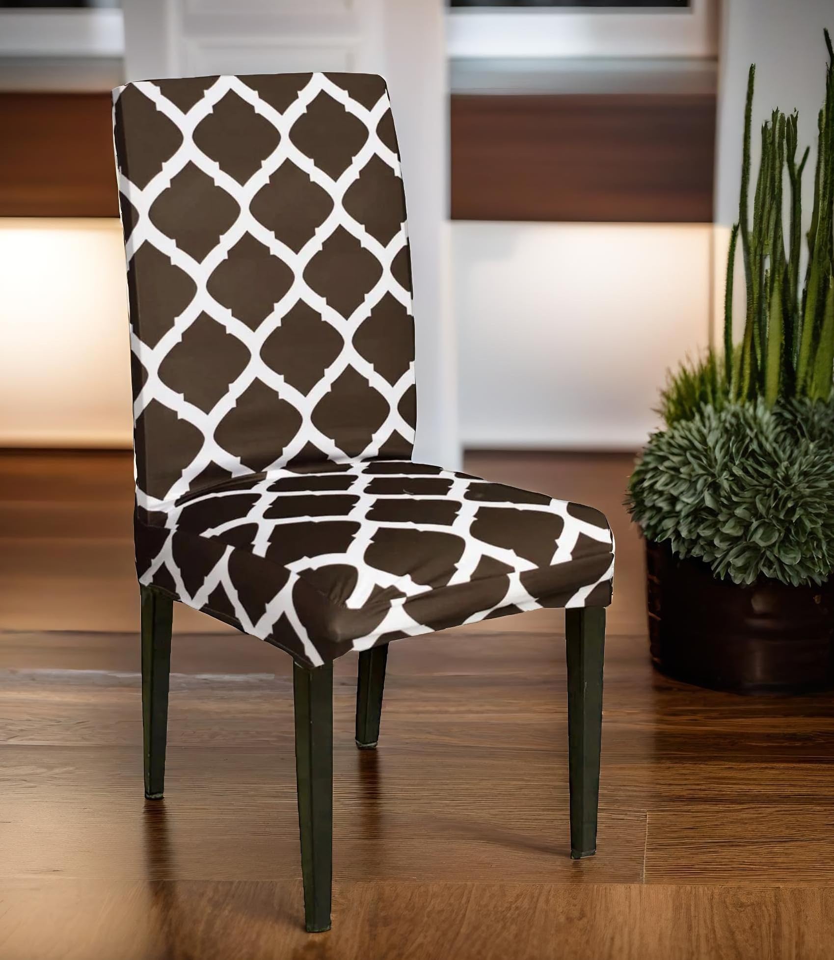 Grey Elastic Chair Cover - Protect Dining Chairs -10