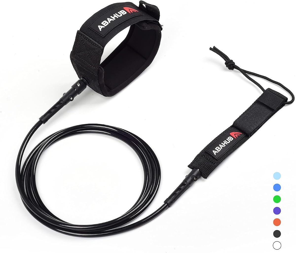 Abahub Surfboard Leash, 6/7/8/9/10 ft Straight Legrope Strap for Boards | Premium Surf Leash,Shortboard,Longboard,Durable,Tangle Free,Anti-Slip