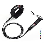 Abahub Premium Surfboard Leash, Straight Surf Board Leg Rope, Legrope Strap for Shortboard, Skimboard, Fish Surfboard Replacement Leashes 8 Foot Black 7 mm Thick