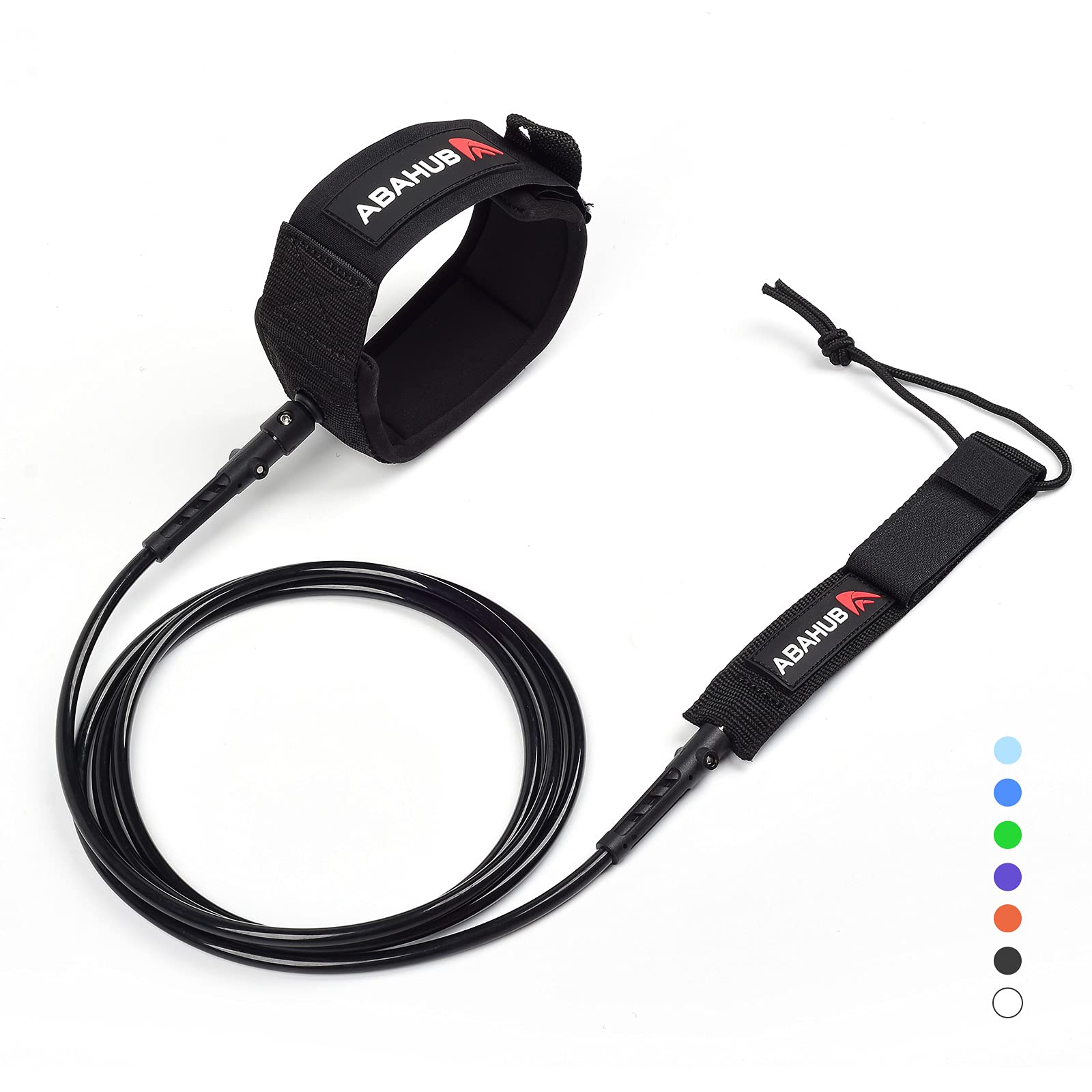 Abahub Premium Surfboard Leash, 6/7/8/9/10 ft, Straight Surf Board Leashes, 6/7mm Legrope Strap for Shortboard, Longboard