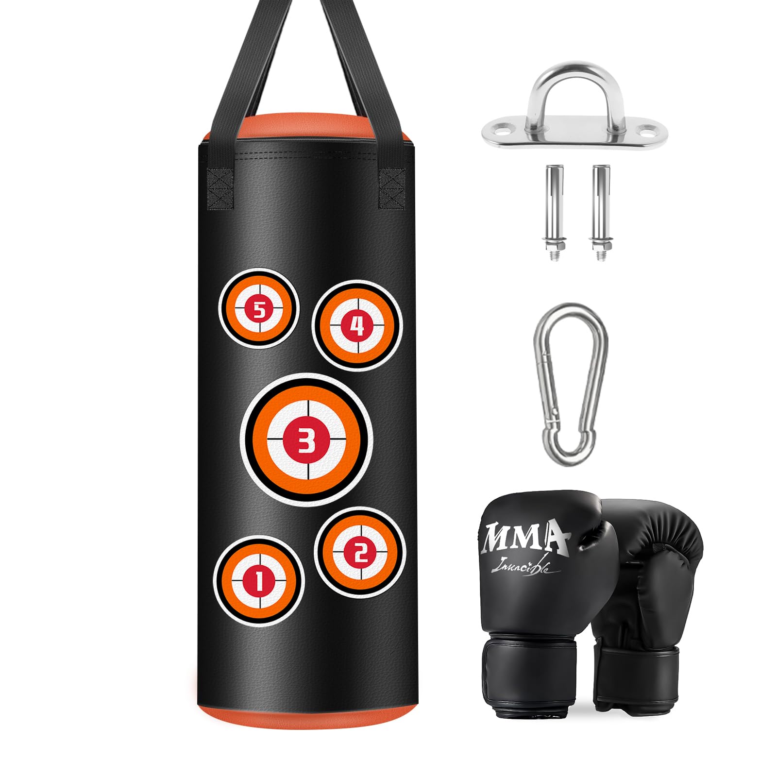 Set Sacco Da Boxe Bambini Mamxwaga - 60cm Vuoto Con Guantoni 6oz, Per Età 3-12 Anni, Da Riempire - Foto 11