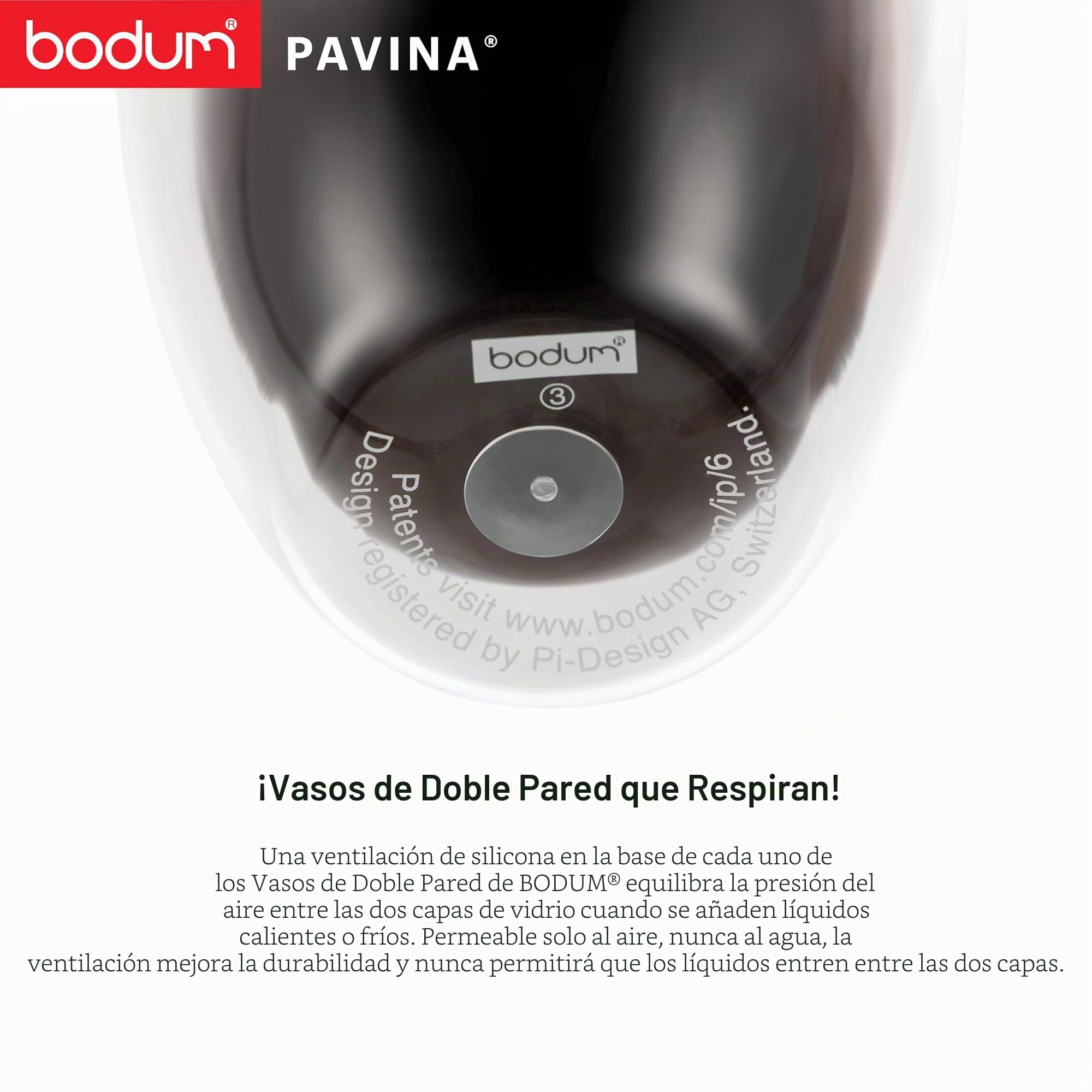 Bodum Pavina - Set de 6 Vasos térmicos, 0,35 l, borosilicato, Transparentes