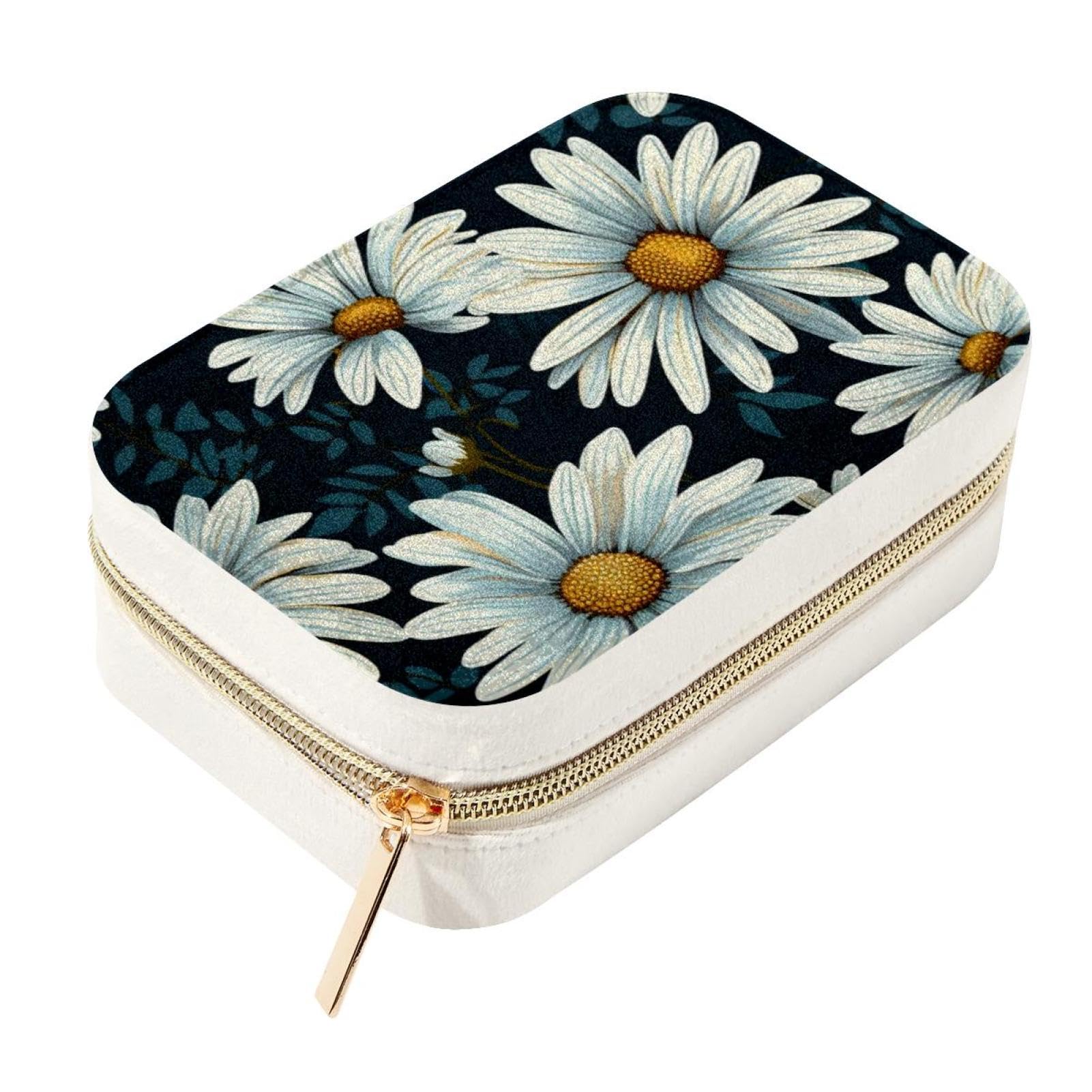 Boîte à bijoux Little Daisy en velours élégante et spacieuse pour femme