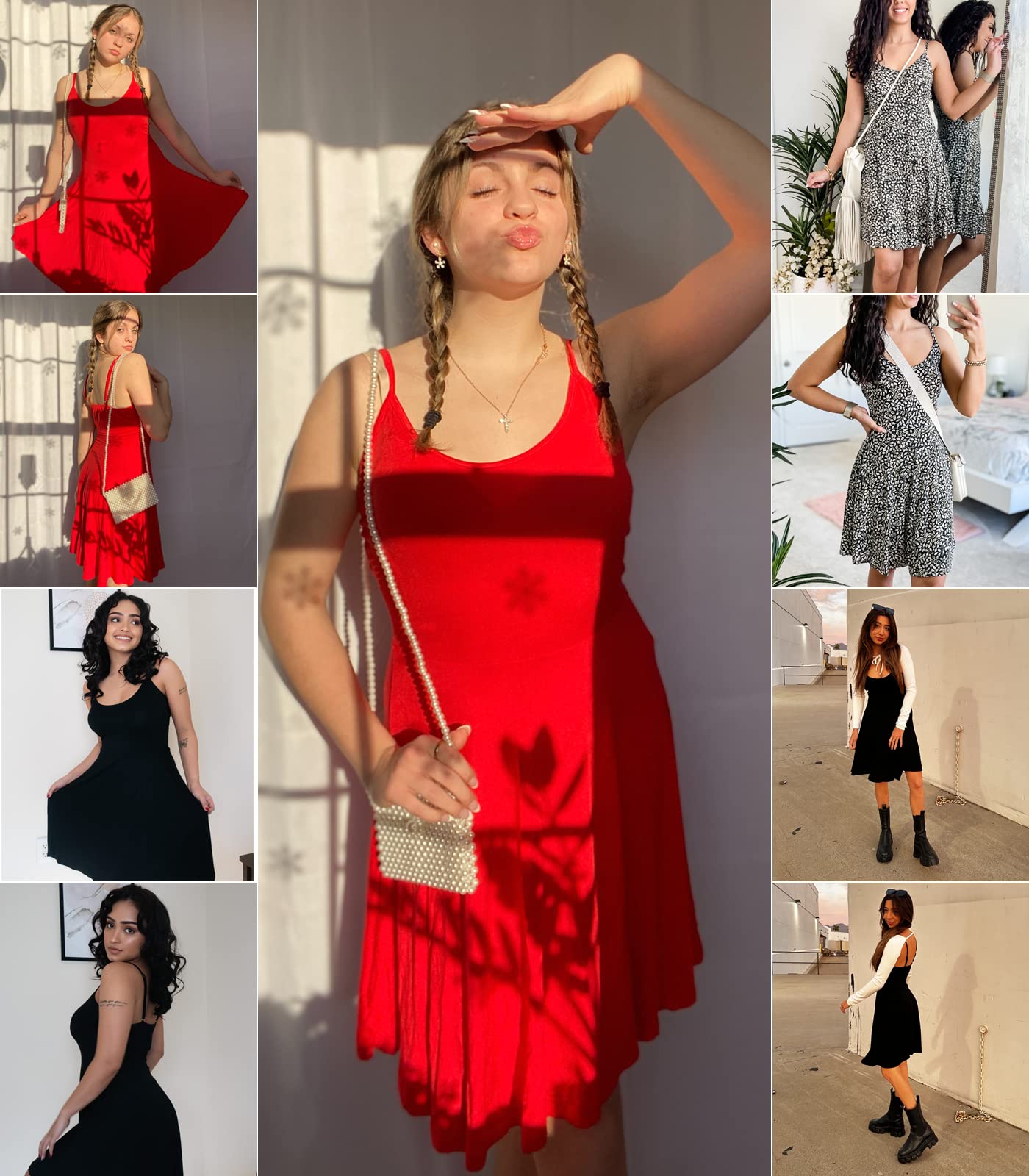 ACEVOG Casual Dresses for Women Sleeveless Summer Beach Dress A Line Floral Spaghetti Strap Fit & Flare Sundresses