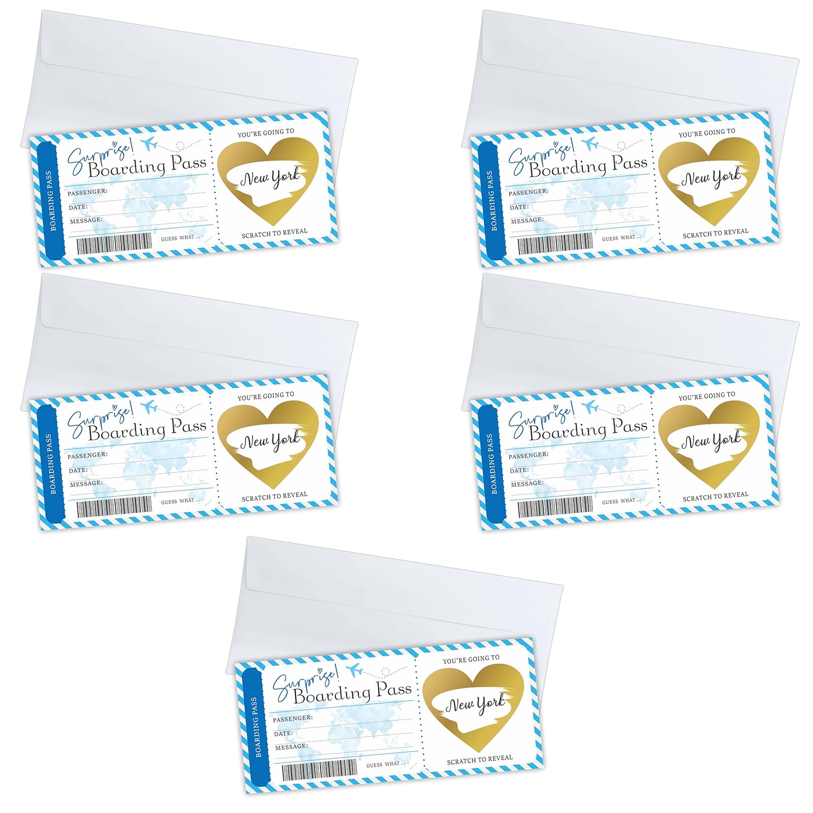 5PCS Holiday Scratch Card Reveal,We Are Going on Holiday Scratch Card,Personalised Flight Ticket Boarding Pass Surprise Trip,Boarding Pass Scratch Card,Surprise Reveal,Gift for Family,Friends