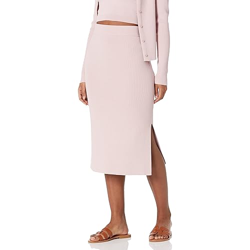 The Drop Women's Vera Slim Side-Slit Midi Sweater Skirt