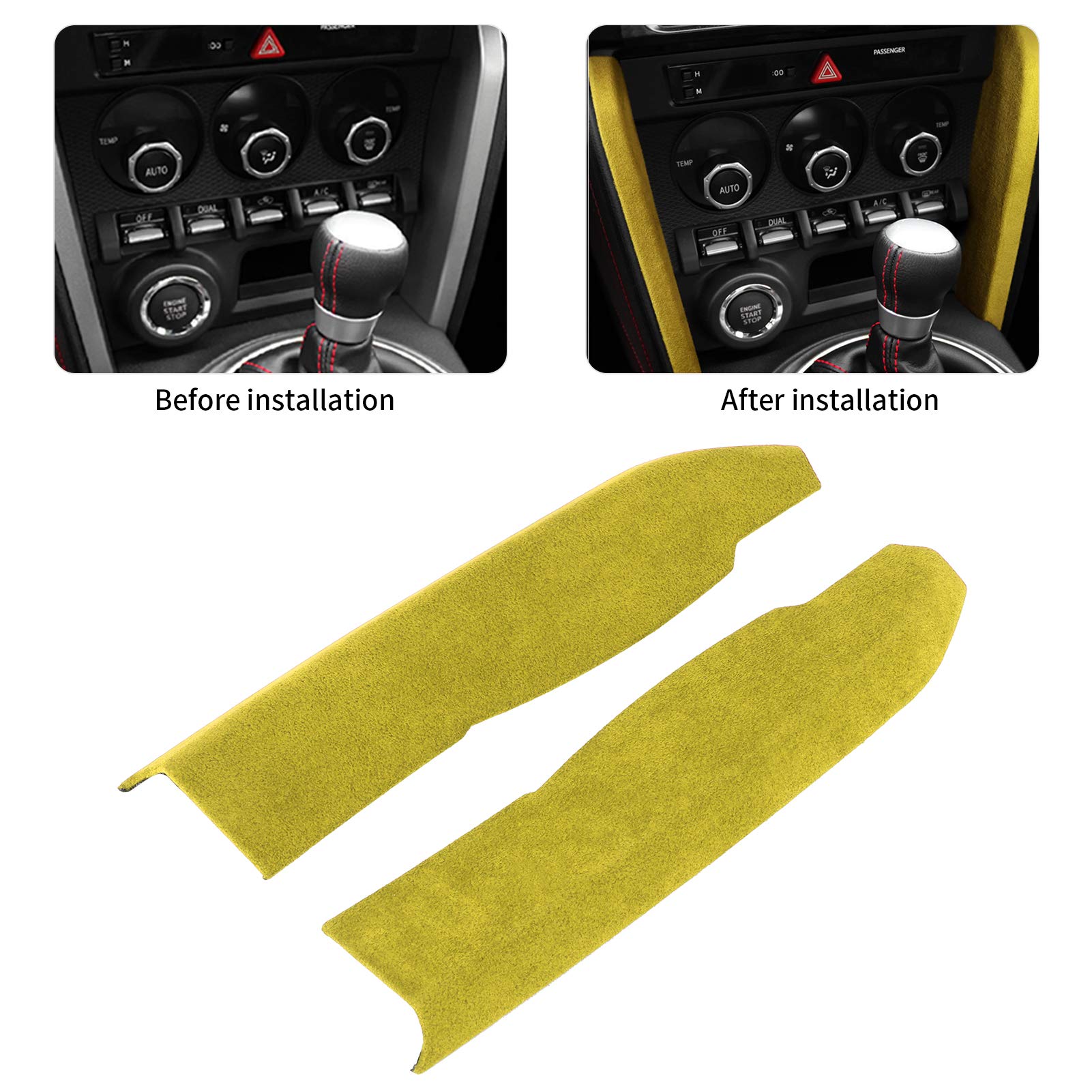 Strisce Decorative in Suede per Consolle Centrale 2mm 2 Pezzi Compatibili 2013-2020 Protezione Interni Auto Adesivi Auto