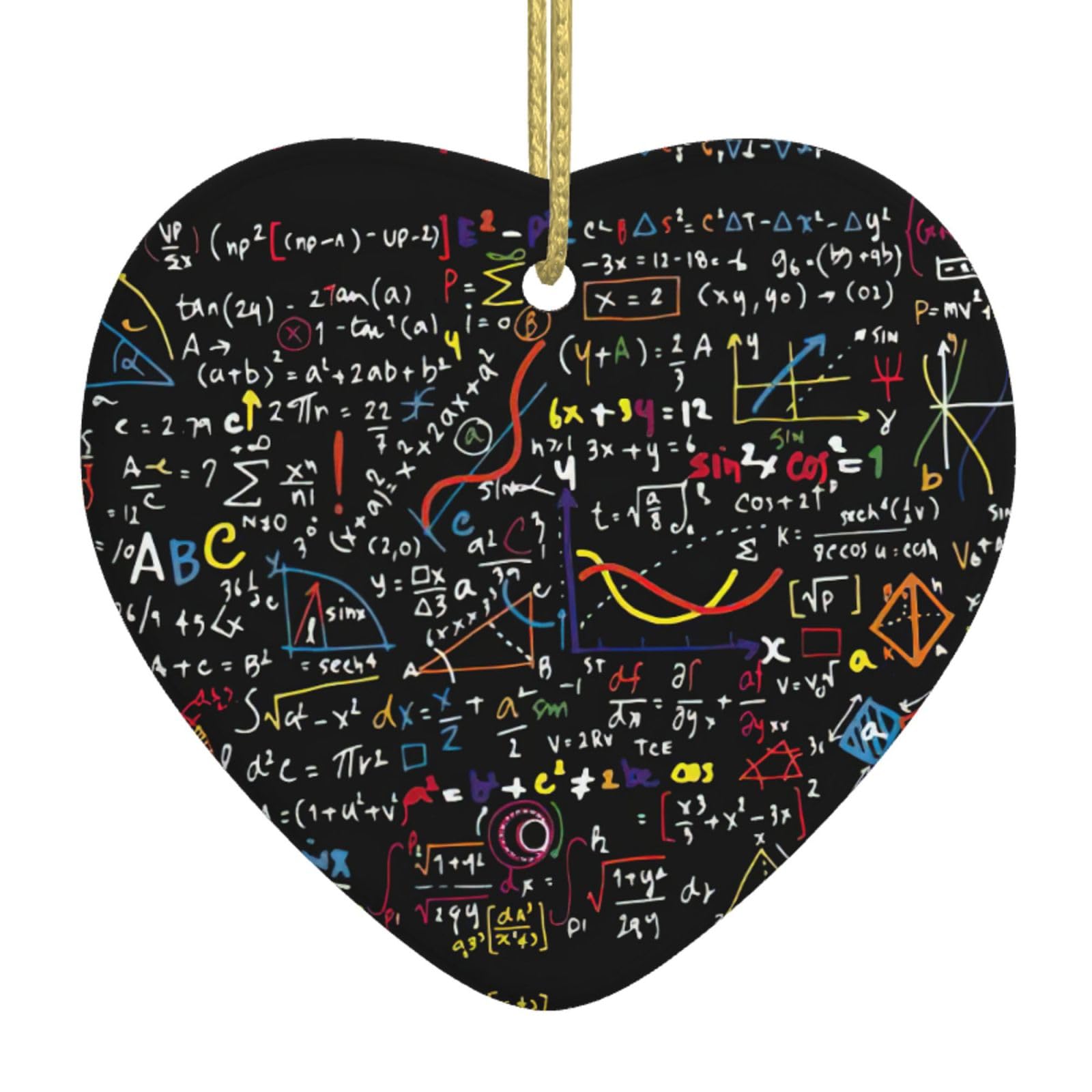 2025 Christmas Math Formula Print Ornaments,Christmas Tree Decoration, Ceramic Hanging Ornament,Gift For Family,Friends
