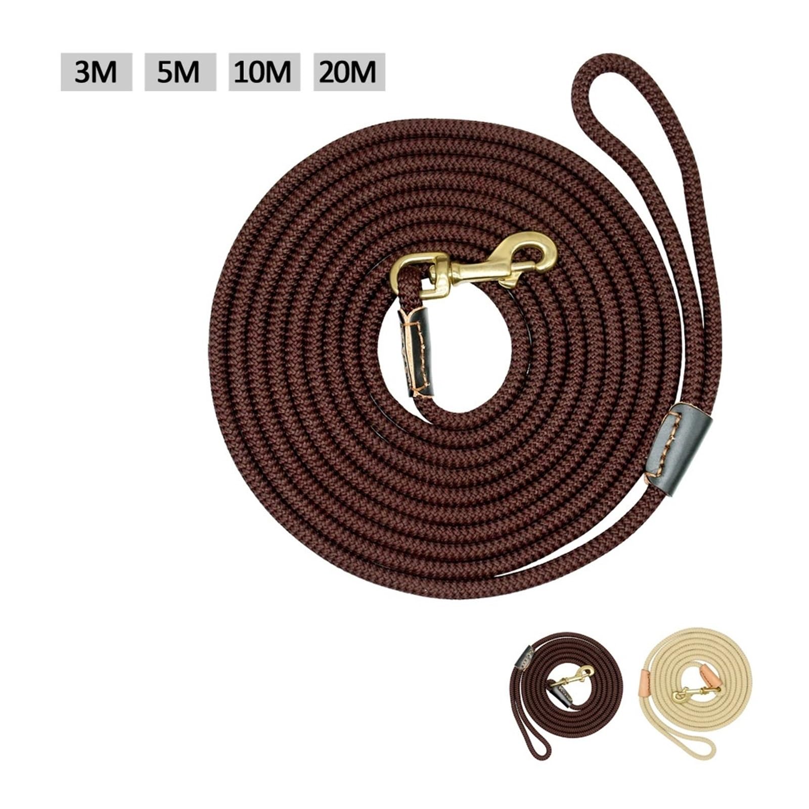 Correa de Seguimiento for Perros, Correas largas for Entrenamiento Mascotas, for Caminar for medianos y Grandes(Coffee,3m)