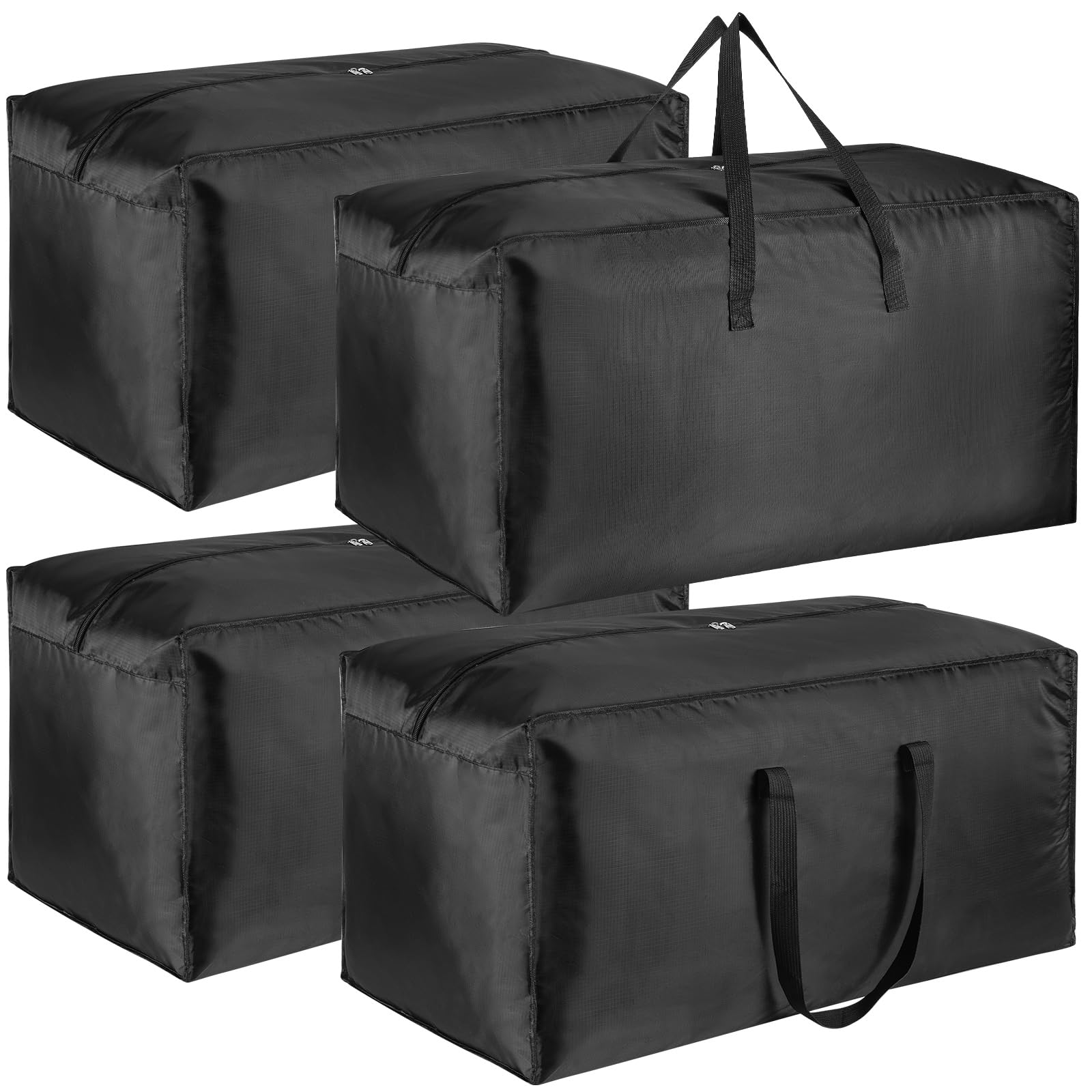 Confezione da 4 grandi borse da viaggio resistenti, borsa da palestra pieghevole, borsa sportiva, robusta borsa da viaggio Oxford 600D, leggera e impermeabile, borsa per il fine settimana, 128 l, Nero