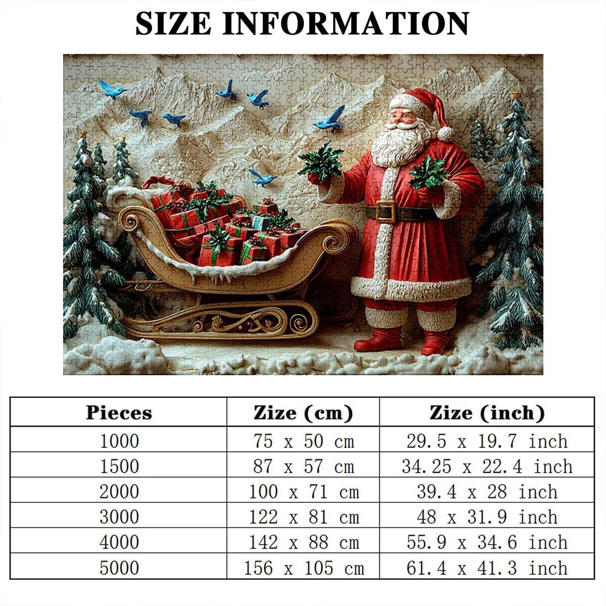 Puzzle 4000 sztuk Boże Narodzenie dla dorosłych, drewniane puzzle dla dorosłych, trudne drewniane łamigłówki, rodzinne gry edukacyjne, łamigłówki z pudełkiem na prezenty dekoracje do domu, prezent dla