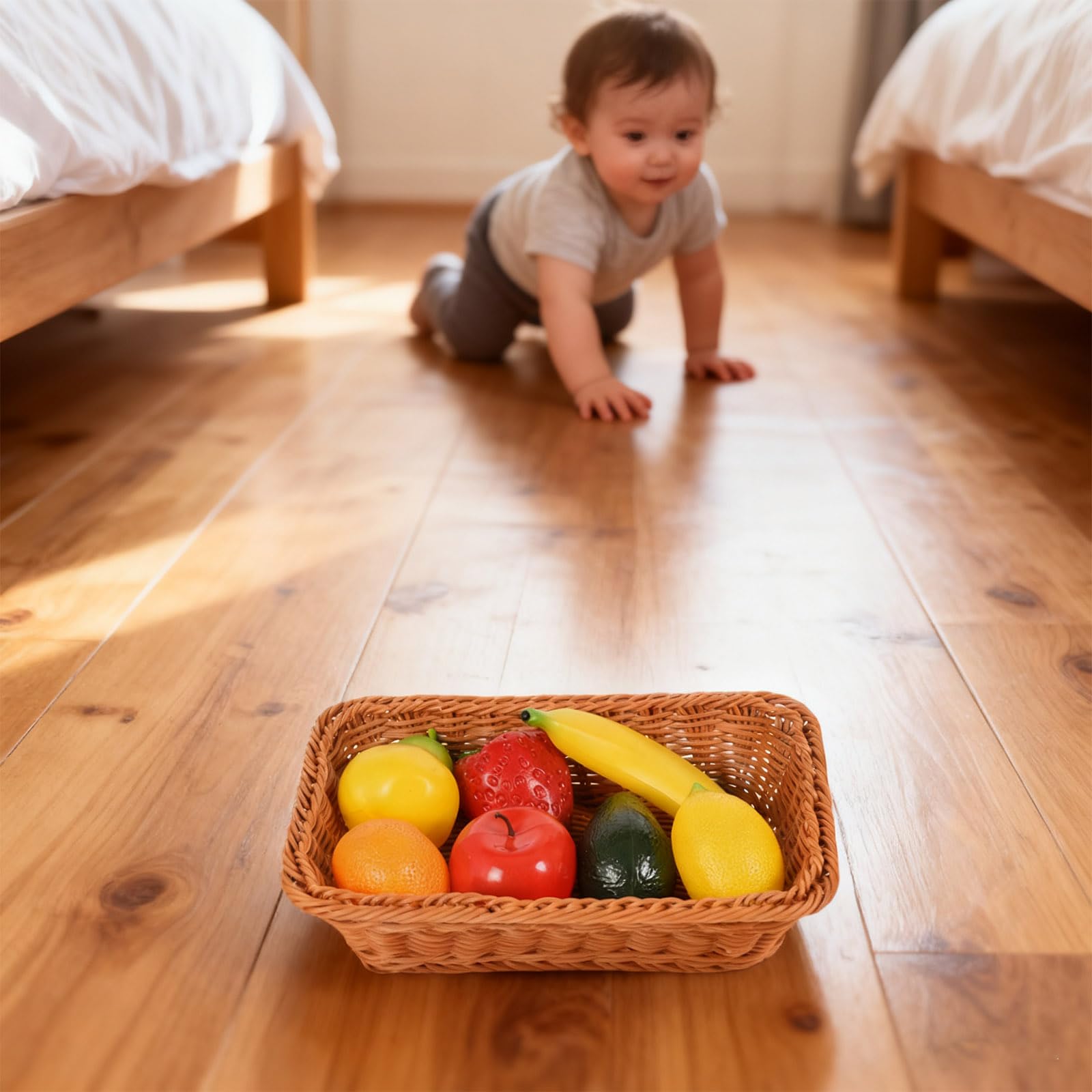 7 shaker per frutta assortiti, include un cestino portaoggetti per gioco musicale dei bambini, per sviluppare abilità ritmiche e creatività Giocattolo musicale Orff