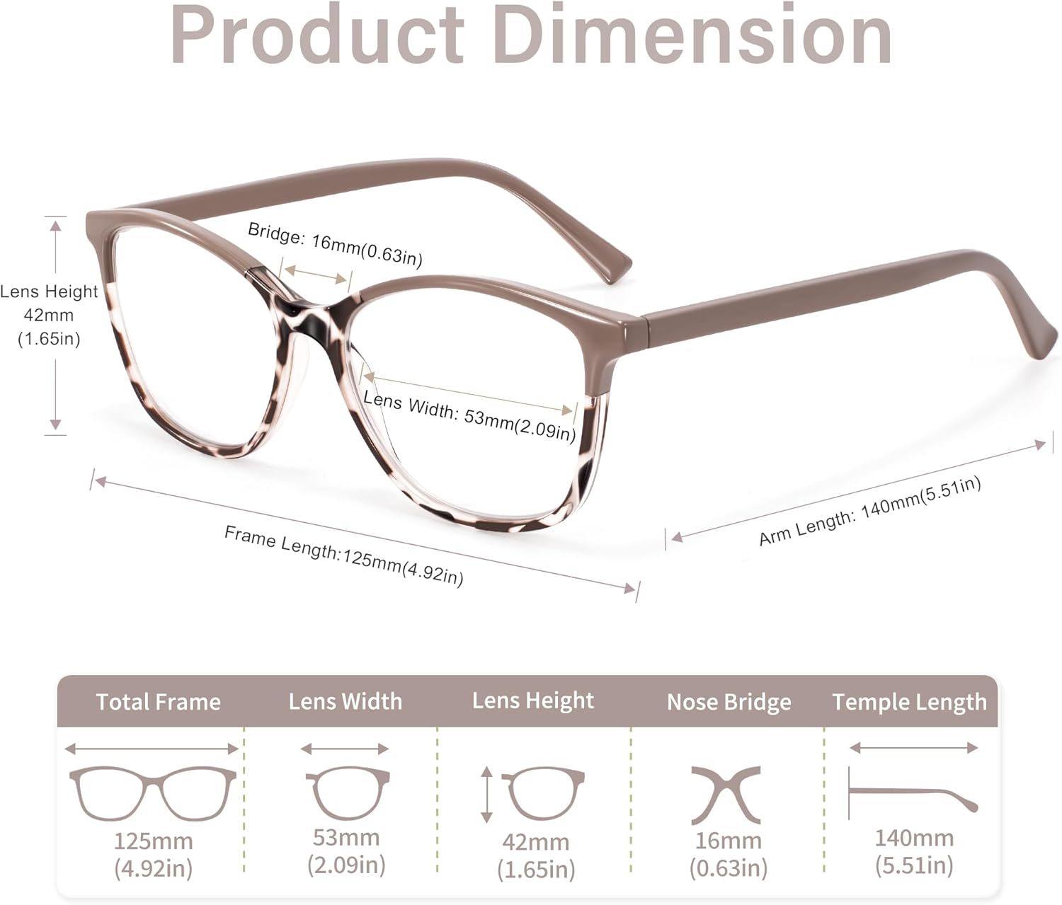 Madison Avenue Square Vintage TR90 Blue Light Blocking Reading Glasses for Women, Anti Eyestrain/Glare Computer Readers - Image 5