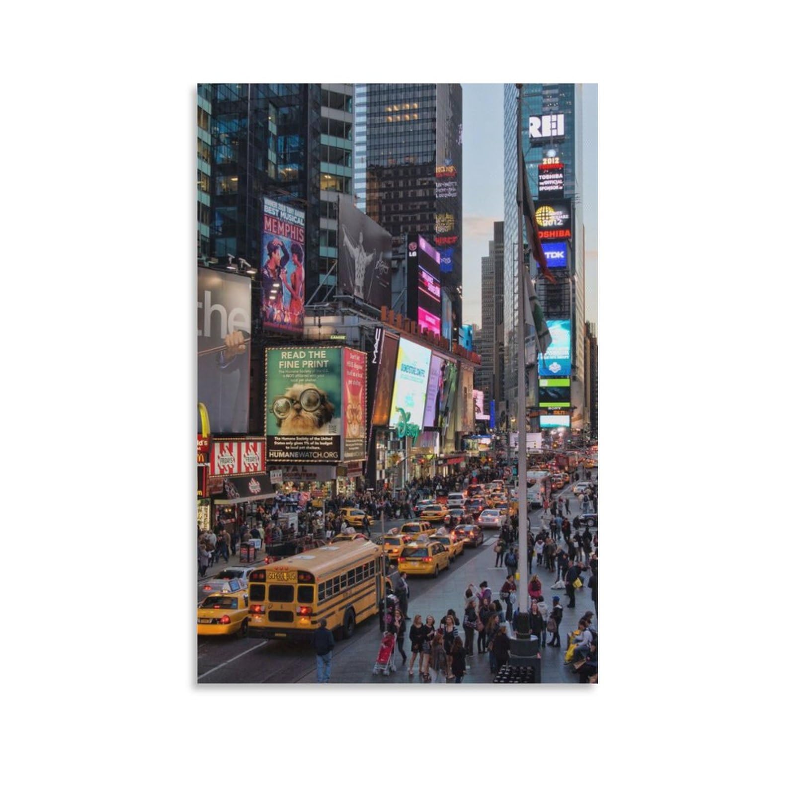 Amazon.co.jp: ニューヨーク、タイムズスクエアの風景絵画 インテリア 