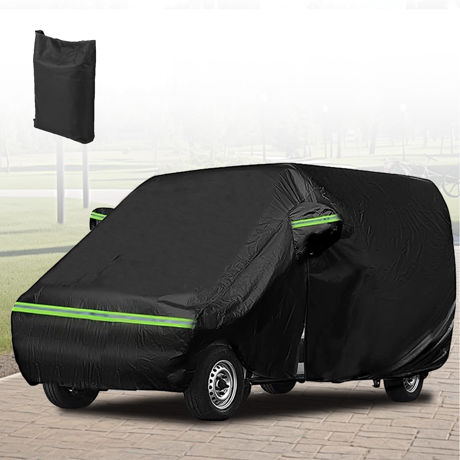 Wasserdicht Wetterfeste UV-Beständige Autoabdeckung Vollgarage für VW Transporter,Vollgarage Autoplane mit Reißverschlusstür,autoabdeckung Ersatz Atmungsaktiv Autoplane Ganzgarage L490(470-490cm)